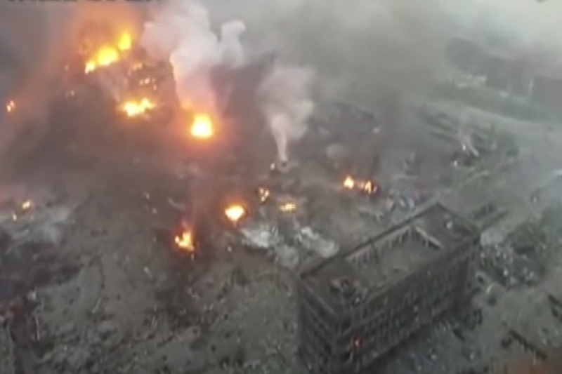 Explosion à Tianjin (Chine) 12 août 2015-Crédit Capture Youtube