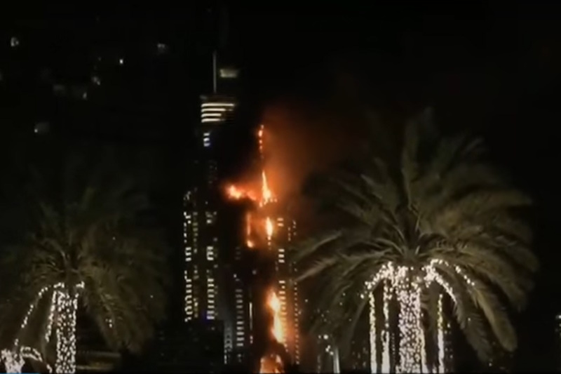 IGH The Address à Dubaï en feu le 31 décembre 2015-Crédit : Capture Youtube