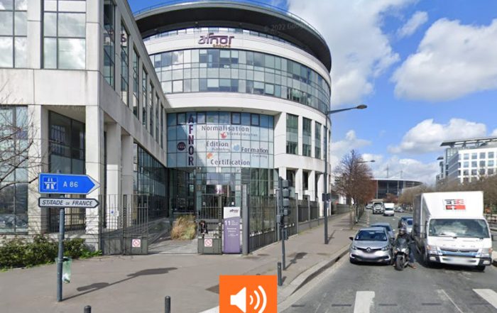 Le siège francilien du groupe Afnor, situé à deux pas du stade de France. Crédit capture Google street