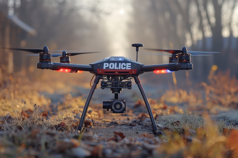 Police drone with camera in autumn setting © Gearstd-AdobeStock - Image générée par IA